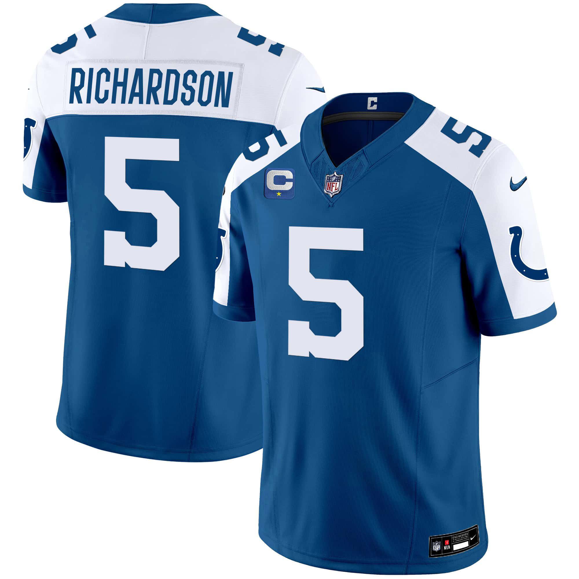 Men Indianapolis Colts #5 Richardson Blue 2024 Nike Vapor Limited NFL Jersey